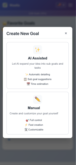 Mobile Goal Creation